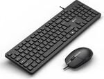 C-TECH KBM-105, drôtová kombinovaná súprava s myšou, USB, CZ/SK
