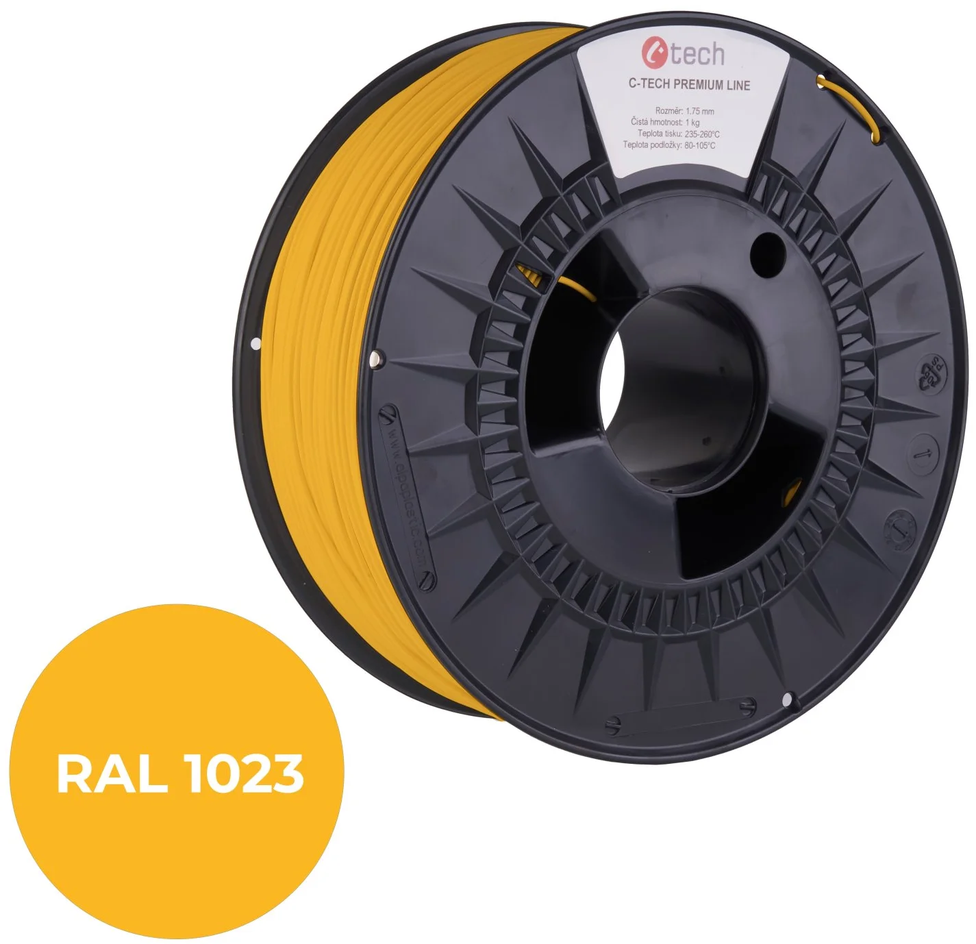 C-TECH PREMIUM LINE, ASA, dopravní žlutá, RAL1023, 1,75mm, 1kg
