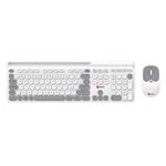 C-TECH Quallis WLKMC-05, bezdrôtová kombinovaná súprava s myšou, biela, USB, CZ/SK
