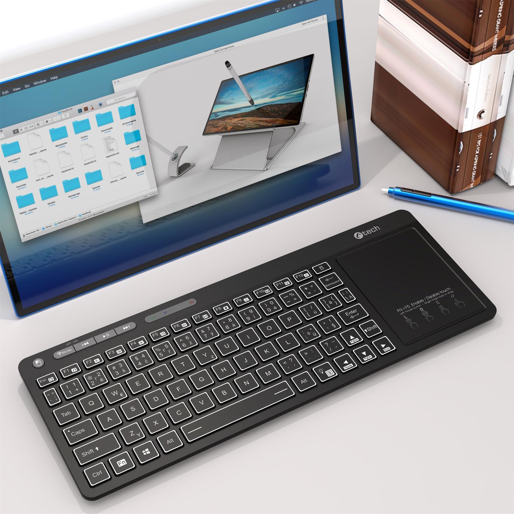 C-TECH WLTK-03, Dual, Touchpad