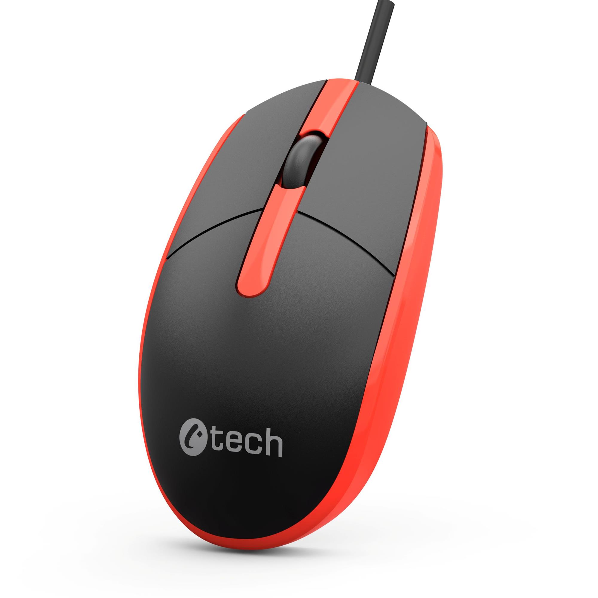 C-TECH WM-10, čierna a červená, USB