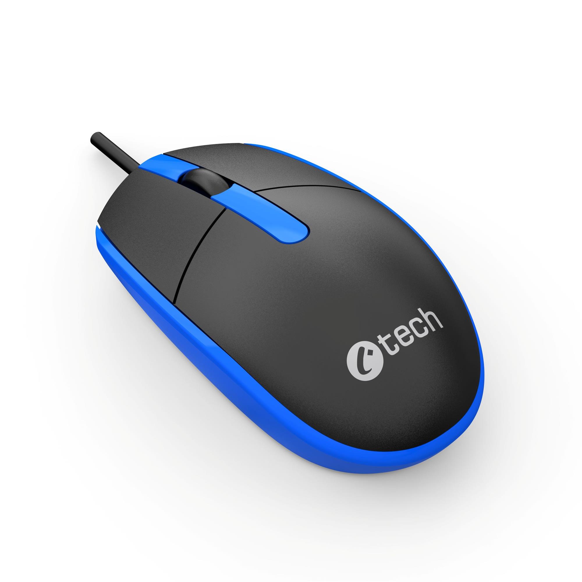 C-TECH WM-10, čierna a modrá, USB