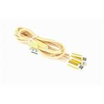 CABLEXPERT USB-A Male/microUSB + USB-C + Lightning, 1m, opletený, zlatý