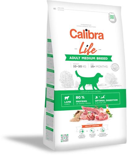 Calibra Dog Life Adult Medium Breed Lamb 12kg granule pre psy
