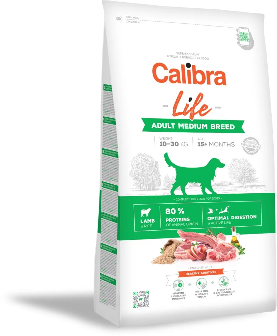 Calibra Dog Life Adult Medium Breed Lamb 12kg granule pro psy