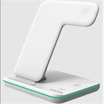 CANYON Bezdrátová nabíječka WS-303W,3v1,vstup 9V/2A,12V/2A,výstup 15/10/7.5/5W, USB-C > USB-A, vč. AC adaptéru,bílá