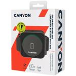 CANYON Bezdrôtová nabíjačka WS-305B + sieťový adaptér, 3v1, Qi, vstup 9V/2A,12V/1,5A, výstup 15/10/7,5/5W, čierna