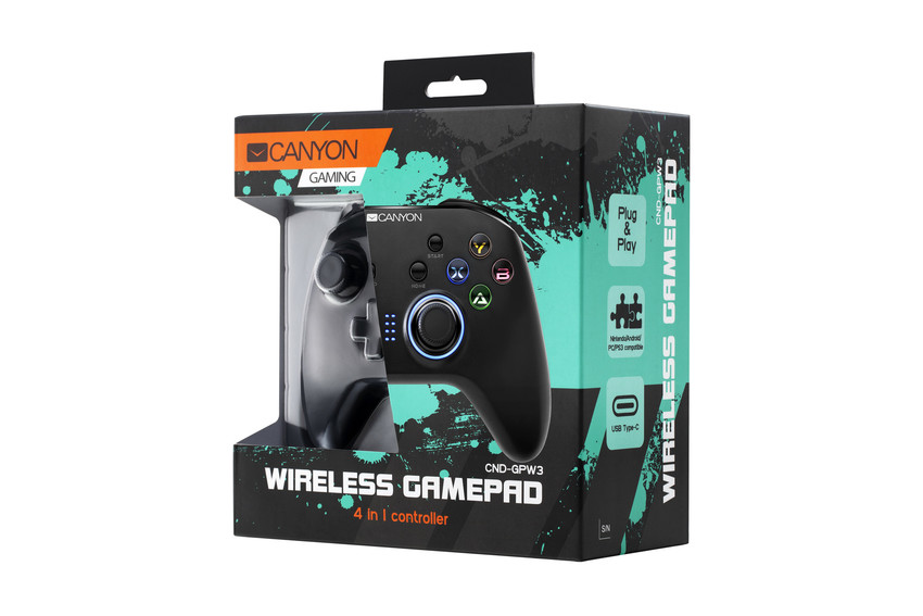 CANYON Bezdrôtový gamepad GPW3 4 v 1 (Nintendo Switch, Android, PC, PS3)