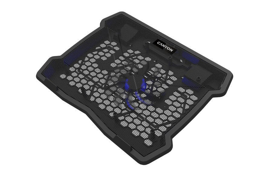 CANYON Chladiaca podložka NS02 pre notebooky s uhlopriečkou 10–15,6", LED podsvietenie, 1 ventilátor, 340 × 265 × 30 mm