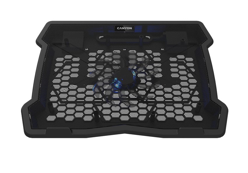 CANYON Chladiaca podložka NS02 pre notebooky s uhlopriečkou 10–15,6", LED podsvietenie, 1 ventilátor, 340 × 265 × 30 mm