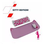CANYON Kitty edition HSET-W6, bezdrôtový SET klávesnica + myš + ochranné puzdro + podložka, sivo-fialová