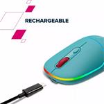 CANYON myš optická bezdrátová MW-22, RGB, 800/1200/1600 dpi, 4 tl, BT+2,4GHz, baterie 650mAh, snow white