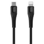 CANYON nabíjecí kabel Lightning MFI-4, USB-C Power delivery 18W, Apple certifikát, délka 1.2m, černá