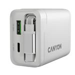 CANYON OnCharge 65RC Build-In Cable USB-C 65W 1xPD 1xQC EU White nabíječka