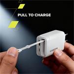 CANYON OnCharge 65RC Build-In Cable USB-C 65W 1xPD 1xQC EU White nabíječka