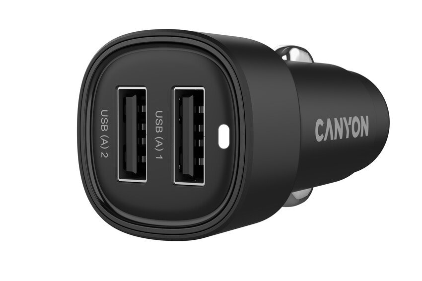 CANYON OnDrive 24 24W 2xUSB-A Čierna nabíjačka do auta