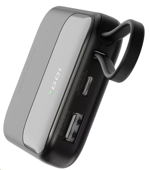 CANYON Power Bank PB-101, 10000mAh PD22,5W so zabudovaným káblom, čierna