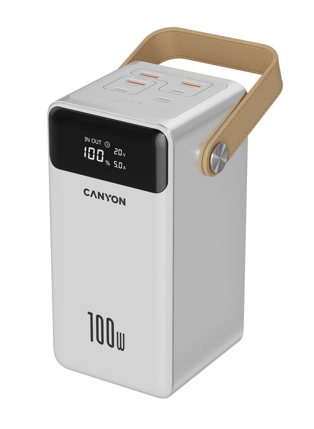 CANYON Power Bank PB-610, 60000 mAh PD 100W, biela