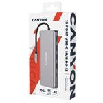 CANYON replikátor portů DS-12 13v1, 1xUSB-C PD 100W, 2xHDMI (4K), VGA, 4xUSB-A, RJ45 Gb, 3.5mm jack, SD/micro čtečka