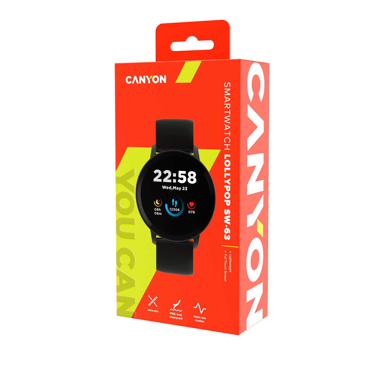 CANYON smart hodinky Lollypop SW-63 BLACK
