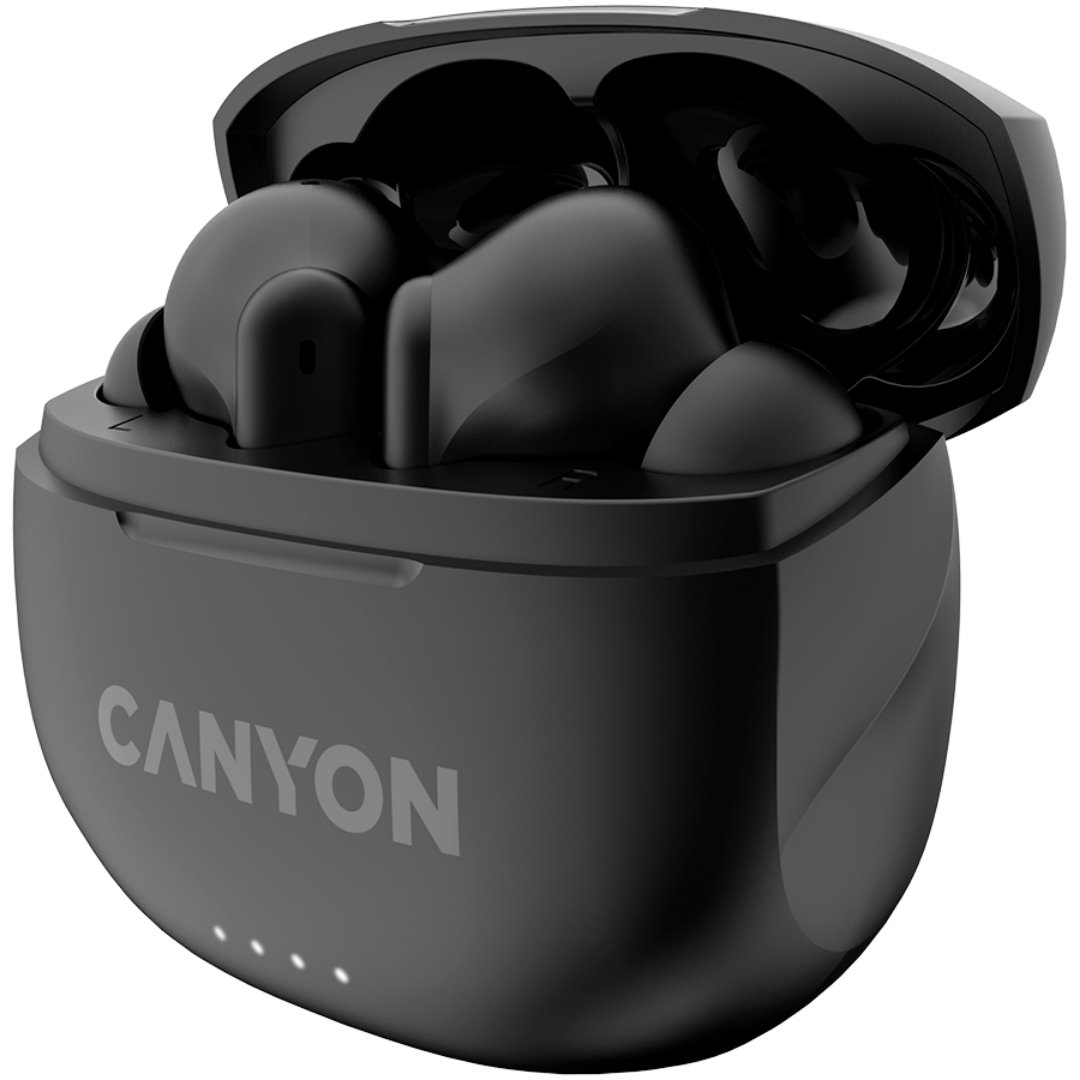 CANYON TWS8B Bluetooth bezdrátová sluchátka s mikrofonem, černá