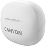 CANYON TWS8W Bluetooth bezdrátová sluchátka s mikrofonem, bílá