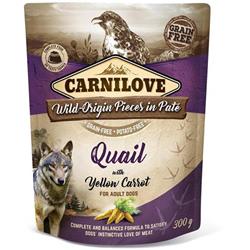 Carnilove Dog Pouch Paté Quail with Yellow Carrot 300g kapsičky pro psy