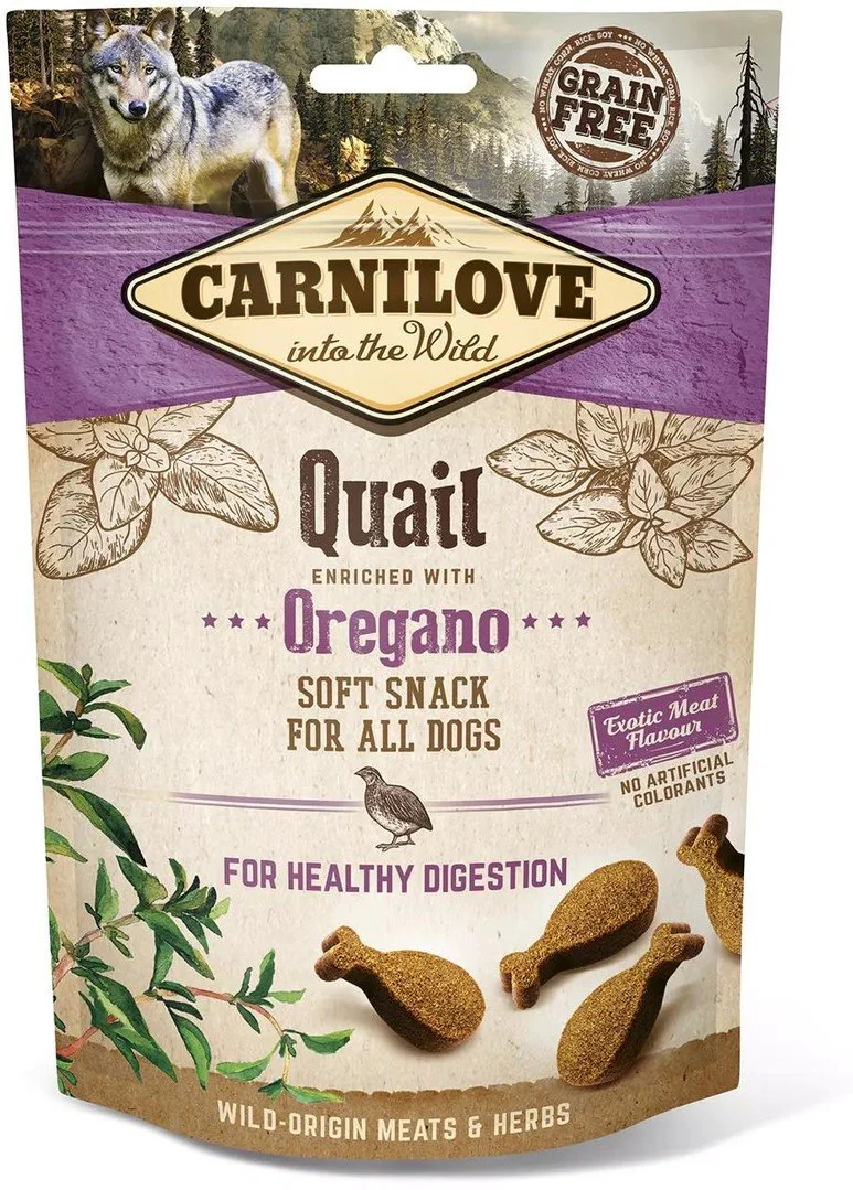 Carnilove Dog Semi Moist Snack Quail enriched with Oregano 200g pamlsky pro psy