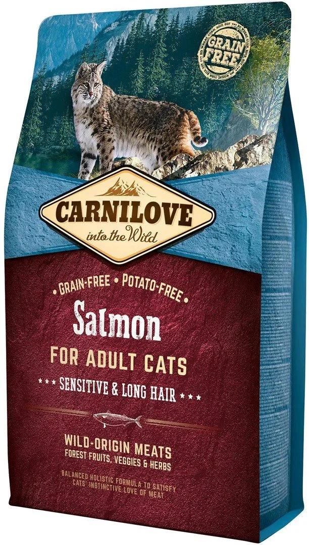 Carnilove Salmon for Adult Cats – Sensitive & Long Hair 2kg granule pro kočky
