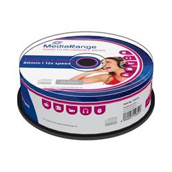 CD-R Audio MediaRange 700MB 52x SPINDL (25pack) MR223 - Datová media zapisovací