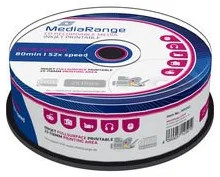 CD-R MediaRange 700MB 52x SPINDL (25pack), printable MR202