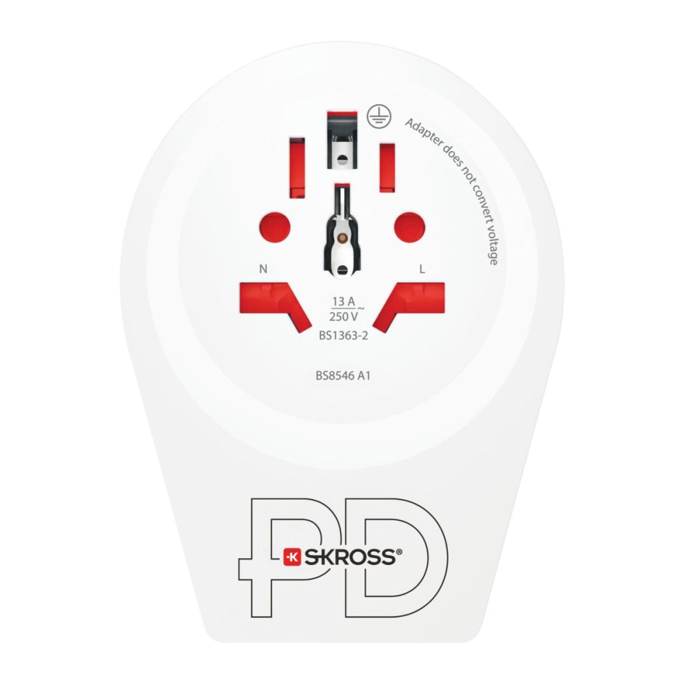 Cestovný adaptér SKROSS Europe USB A+C 20W pre cudzincov v Českej republike, typ E/F