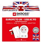 Cestovný adaptér SKROSS s USB A+C 20W do UK, typ G