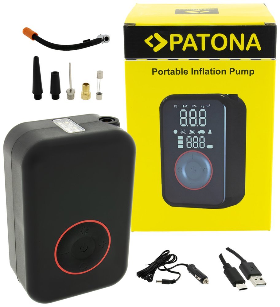 Cestovný mini kompresor a powerbanka PATONA s kapacitou 4000 mAh