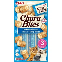 Churu Cat Bites kuracie wrapy a pyré z tuniaka 3x10g