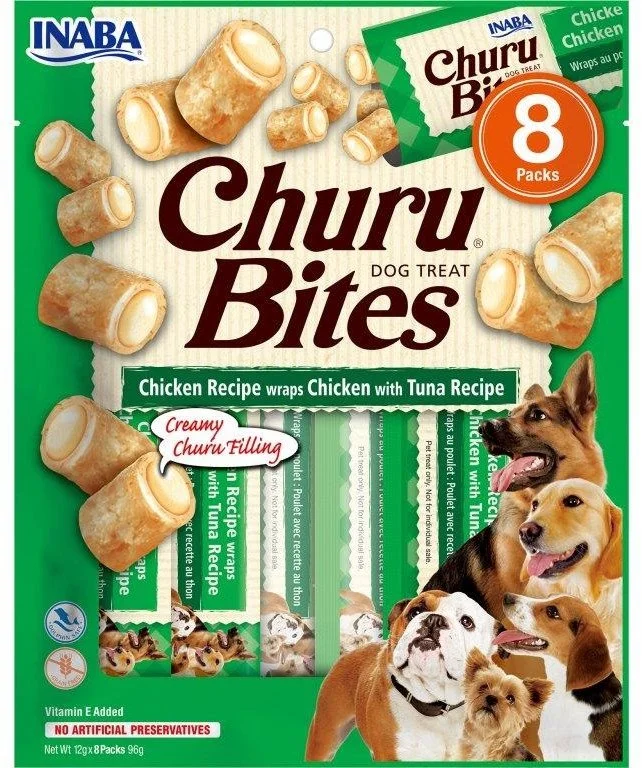 Churu Dog Bites Chicken wraps Chicken+Tuna 8x12g