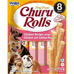 Churu Dog Rolls Chicken with Salmon wraps 8x12g