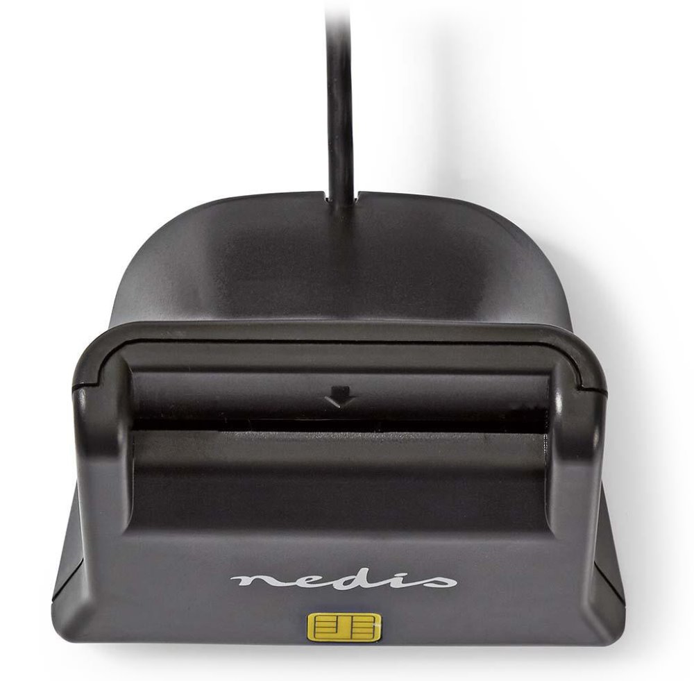 Čítačka čipových kariet NEDIS CRDRU2SM3BK/ Smart Card ID-1/ eCitizen/ štandardné biometrické čipy/ USB 2.0/ čierna