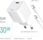 ColorWay 1x USB-C/ sieťová nabíjačka/ GaN/ PD/ PPS/ 30W, biela
