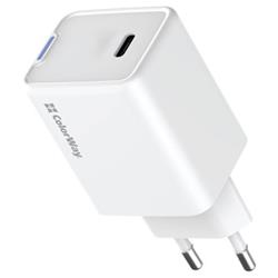 ColorWay 1x USB-C/ sieťová nabíjačka/ GaN/ PD/ PPS/ 45W/ biela