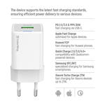 ColorWay 1x USB-C/ sieťová nabíjačka/ GaN/ PD/ PPS/ QC/ 30W/ 100cm kábel v balení/ biela