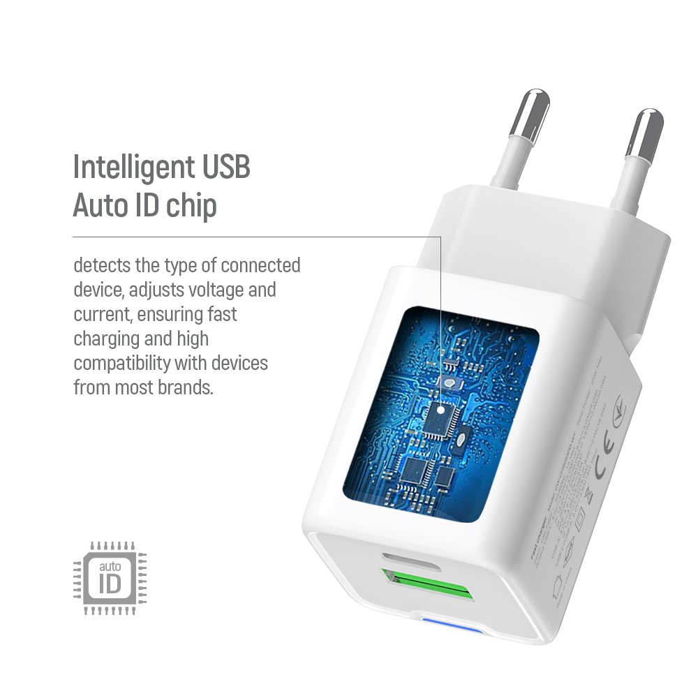 ColorWay 1x USB-C/ sieťová nabíjačka/ GaN/ PD/ PPS/ QC/ 30W/ biela