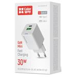 ColorWay 1x USB-C/ sieťová nabíjačka/ GaN/ PD/ PPS/ QC/ 30W/ biela