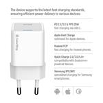 ColorWay 1x USB-C/ síťová nabíječka/ GaN/ PD/ PPS/ 25W, Bílá