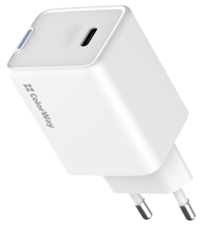 ColorWay 1x USB-C/ síťová nabíječka/ GaN/ PD/ PPS/ 45W/ Bílá