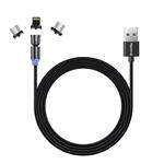 ColorWay 3v1 USB - Lightning, microUSB a USB-C kábel 1 m, magnetický otočný
