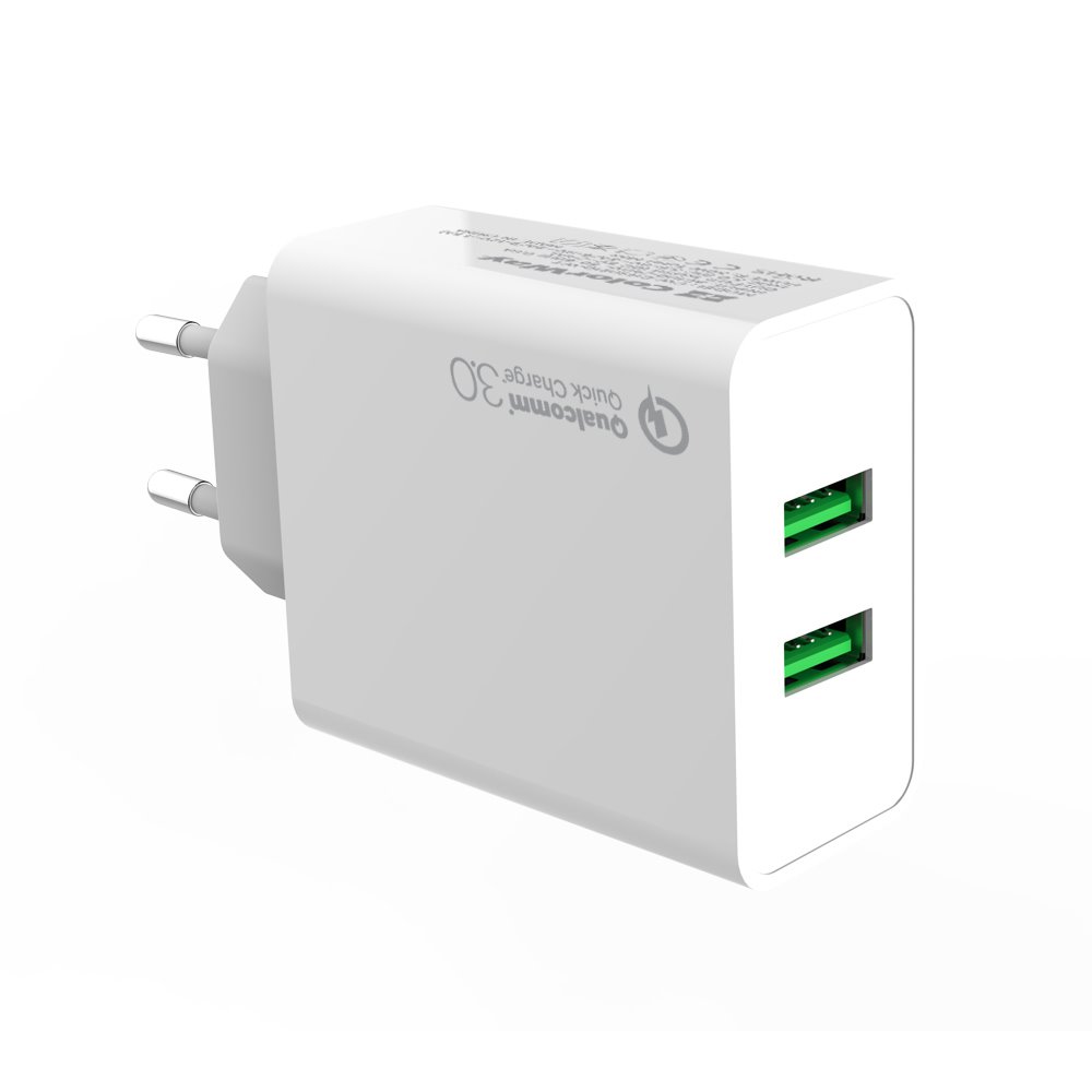 ColorWay AC nabíječka 2x USB-A 36W QC3.0, bílá