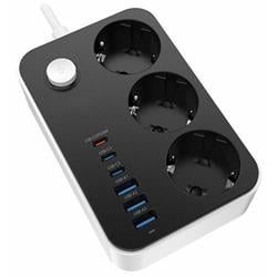 ColorWay CW-CHE36PDB/ 3x Schuko/ 3x USB-C 20W/ 3x USB-A/ kabel 2m