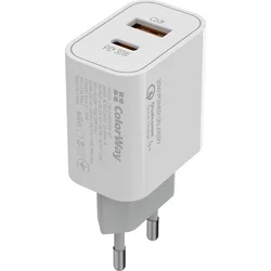 ColorWay CW-CHS037PD-WT, 1x USB a 1x USB-C, 30W, bílá