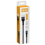 ColorWay kabel USB/ Apple Lightning/ 2.4A/ Nylon/ 1m/ Černý